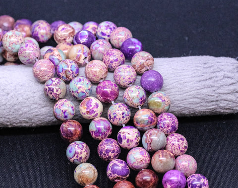 Galaxy Purple Sea Sediment Jasper round Beads, purple impression jasper, 6mm, 8mm, 15.5 inches, Full Strand, WHOLESALE
