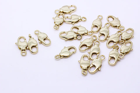 Medium Gold Swivel Lobster Clasp, 15x6mm, Large gold Lobster Clasp, Turn 360 degrees, 20pcs or more, WHOLESALE