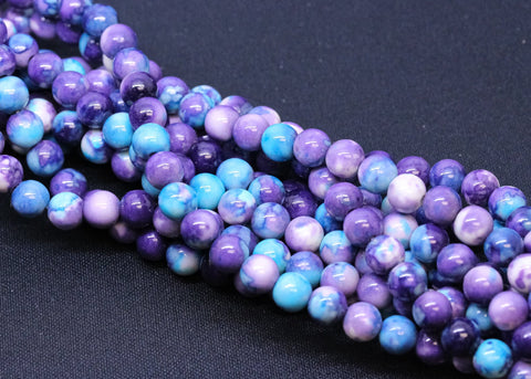 Galaxy Purple Hue round beads, 6mm, 8mm, Purple Sprinkle Color beads, Bubble Gum beads, 15.5 inches, Full Strand, WHOLESALE