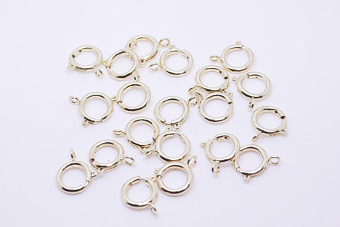 5 pcs of Gold or Silver Spring Ring Clasp, 12mm, spring clasp, Round clasp, 5 pcs, 10 pcs or 50 pcs, WHOLESALE