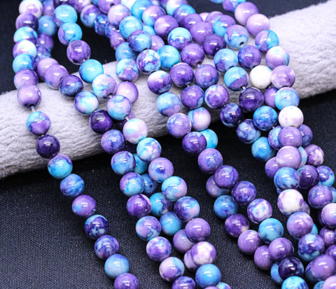 Galaxy Purple Hue round beads, 6mm, 8mm, Purple Sprinkle Color beads, Bubble Gum beads, 15.5 inches, Full Strand, WHOLESALE
