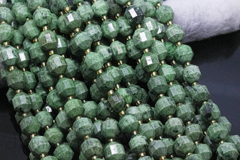 Rare Size Large Chrome Diopside Energy Prism 10mm energy tube beads, Green calcium magnesium silicate, Full Strand, Wholesale, EYT-1016