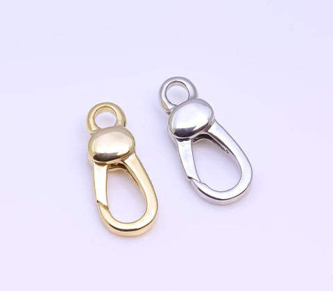 New Style! Gold or Silver Small Lobster Clasp, Plain Lobster Clasp, Enhancer Link to Charms, 15.8x6mm, 1 pc or 10 pcs, WHOLESALE, PBC-10015
