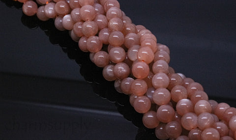 AAA Peach Moonstone Round Beads, 6mm, 8mm, 10mm, connection with the superior power, 15.5 inches, Full Strand, Wholesale, MS-1025,27,34