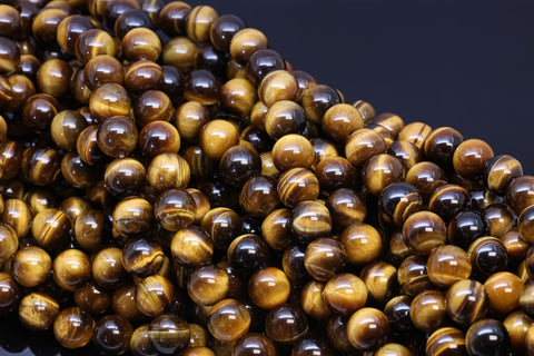 A Quality 10mm tiger eye Round Beads, brown tiger eye, Will Power, Determination, Motivation, 15.5 inches, Full strand, WHOLESALE