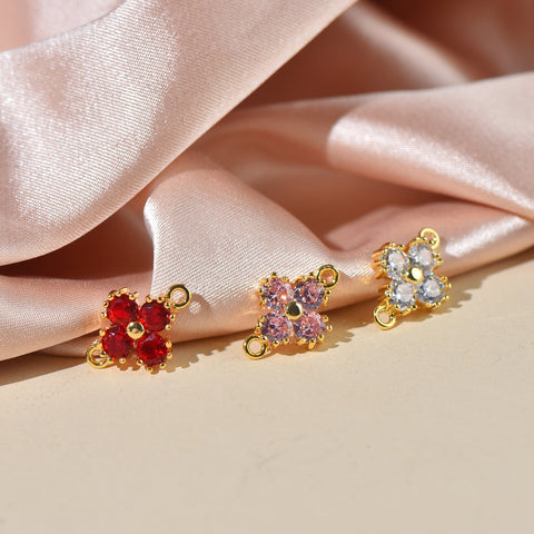 Flower Bracelet Connector Charm, Dainty Floral Charm For Bracelet,MP13-14