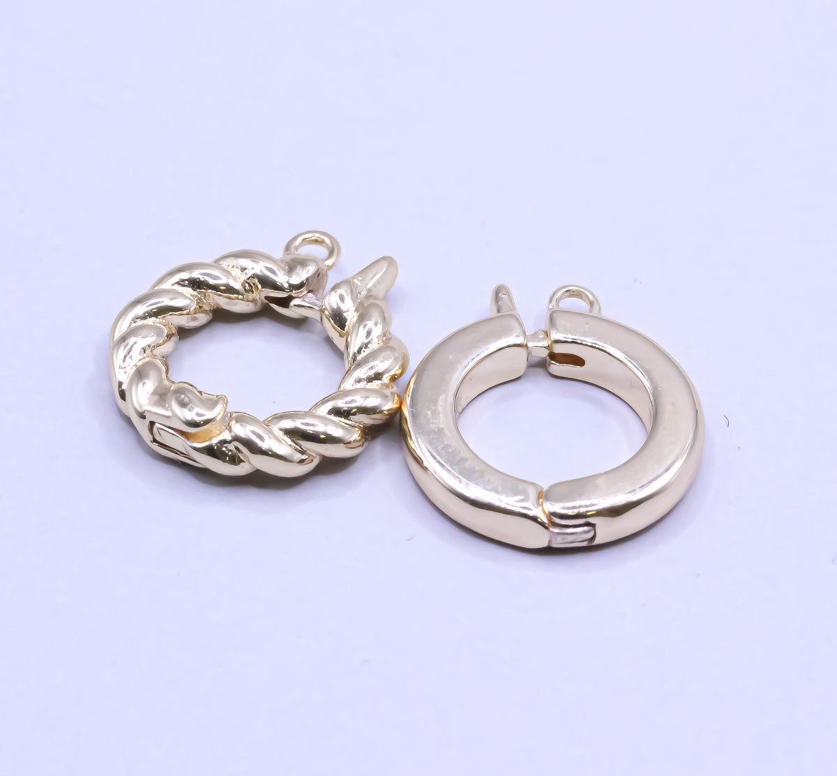 Gold Snap Jewelry Clasp, Clicker Ring Hoop Connector For Jewelry Making,Enhancer Bail For Charm, Slider Charm Holder, PBC-81, PBC-82