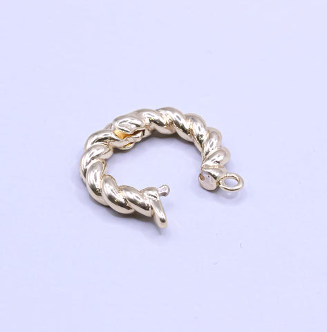 Gold Snap Jewelry Clasp, Clicker Ring Hoop Connector For Jewelry Making,Enhancer Bail For Charm, Slider Charm Holder, PBC-81, PBC-82