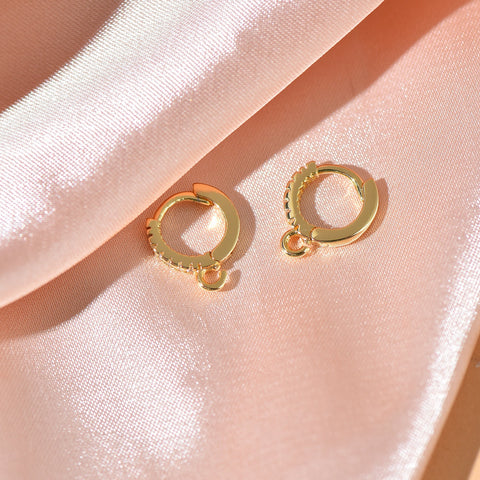 Diamond Huggie Earrings,Gold Dainty Earrings,Mini Earrings For Everyday Use,MP23-25