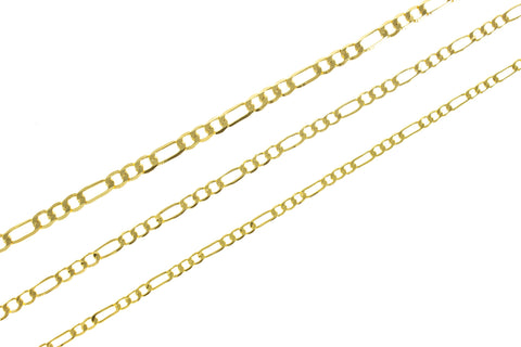 Figaro Chain Gold, Perfect Chain For Necklace And Bracelet Making,Available In 3 Different sizes,CHG001