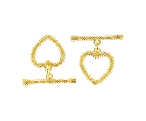 Heart Toggle Clasp,Beaded Toggle Clasp,Gold Toggle Clasp For Jewelry,PBC-34G