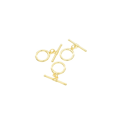 Gold Toggle Clasp Set,Gold Circle Toggle Clasp ,Round Toggle Clasp For DIY Jewelry Making ,CLG008