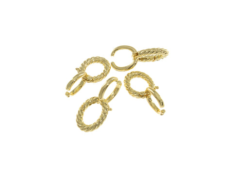 Spring Gate Enhancer Clasp,Gold Twisted Rope Clasp,Oval Large Clasp,Oval Spring Gate Clasp,CLG026