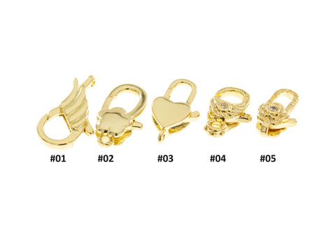 Gold Lobster Clasp,Lobster Clasp New Stylish Designs,Angel Wing Flower Heart Clasps