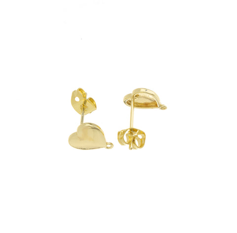 Heart Stud Gold Earring,925 Sterling Earring Post Earring, Dainty Heart Stud Earring.ERG009
